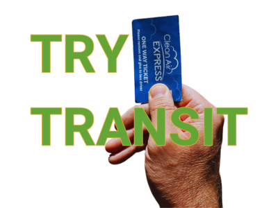 Handing Over a Clean Air Express Ticket to Demonstrate Try Transit